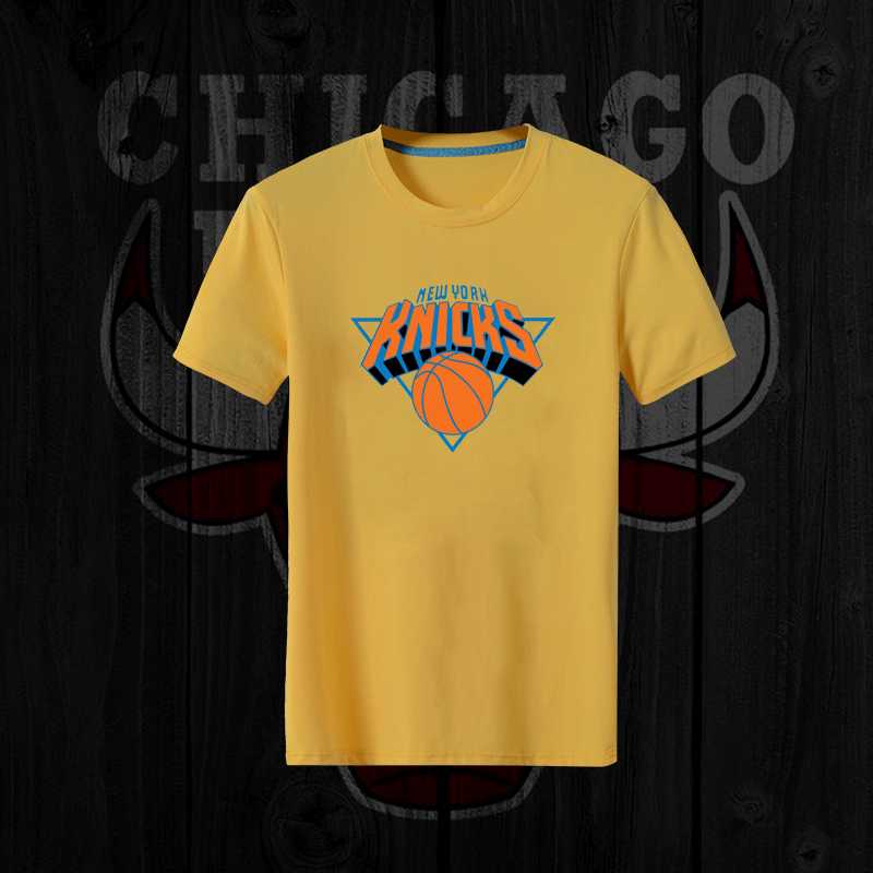 Men's Knicks Fresh Logo Yellow Short Sleeve T-Shirt FengYun,We sell and wholesale Men's Knicks Fresh Logo Yellow Short Sleeve T-Shirt FengYun on line form chian!